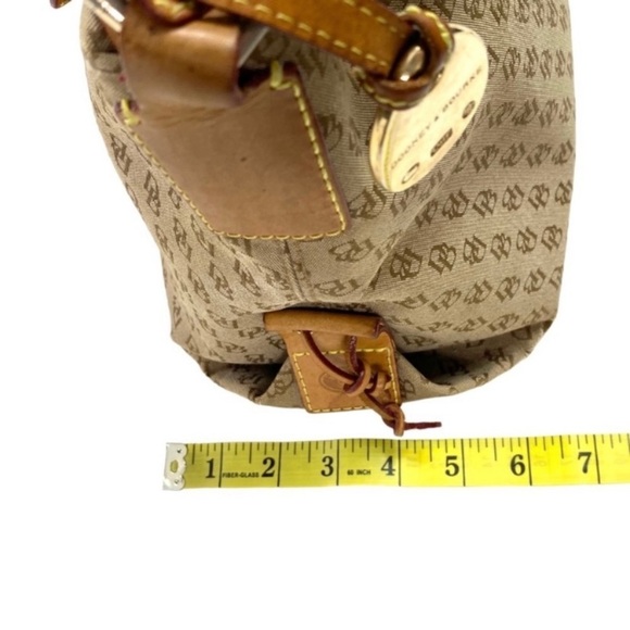 DOONEY and Bourke DB Monogram canvas slouch Satchel in Natural Beige - Picture 15 of 16